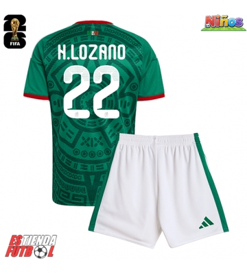 México Hirving Lozano #22 Primera Equipación Niños Mundial 2026 Manga Corta (+ Pantalones cortos)